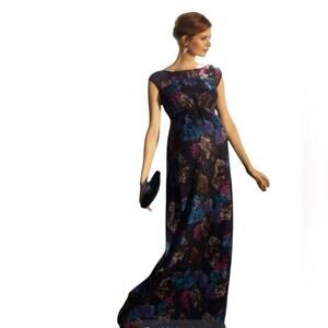 Tiffany Rose Jasmine Natalie Sequin Floral Maxi Long Dress size 4 made England